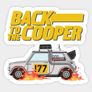 Back To The Cooper Classic Time Machine Mini Sticker